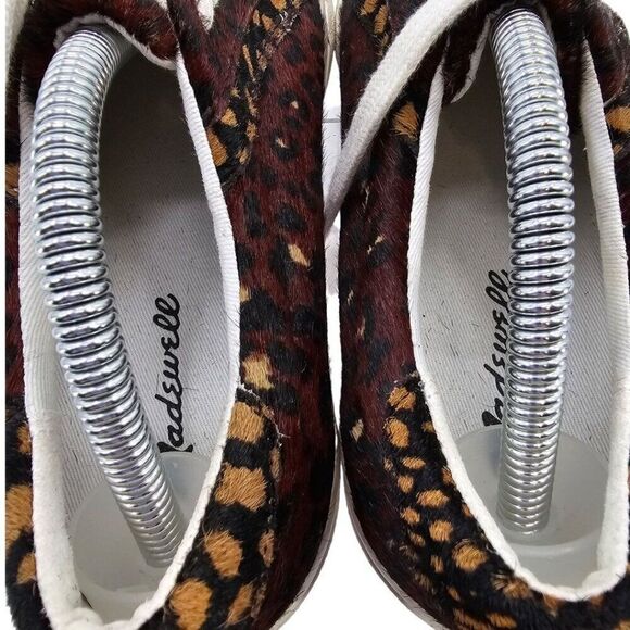 Madewell Womens 5.5 Sidewalk Low Top Sneakers in Painted Leopard Colorblock Calf - Picture 14 of 15